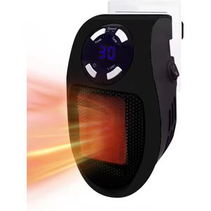 Stopcontact verwarming - Elektrische Kachel - Keramische Stopcontact Verwarming 500w - Wonder Heater - Plug In - Mini Kachel - Mini Heater - Badkamerkachel - Zwart
