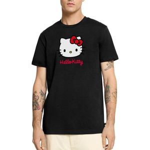 Hello Kitty Klassiek Portret Met Hello Kitty Tekst Premium T Shirt Heren