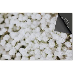 Inductie beschermer 60x52 - afdekplaat inductie mat - Dietrix Kookplaat beschermer - Exclusief - Flowers 20 - Witte bloemetjes