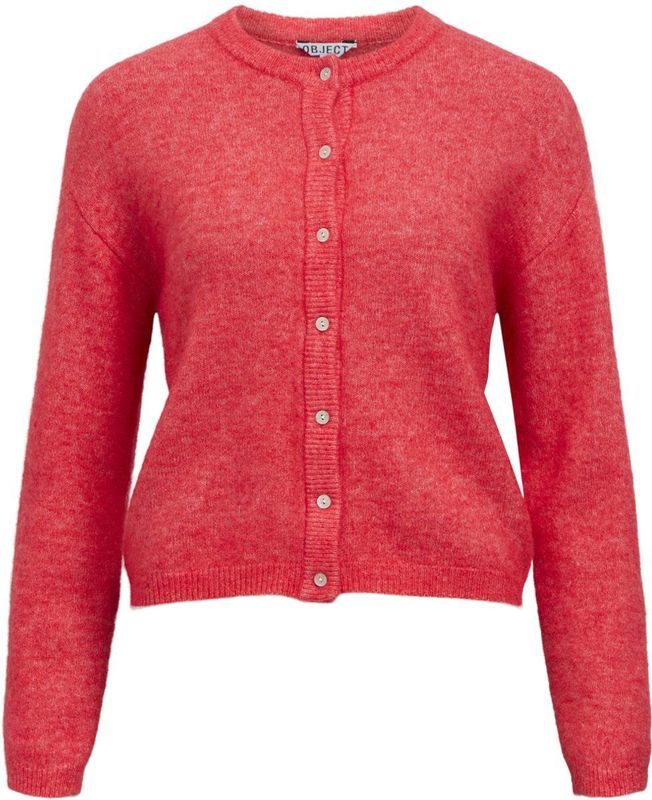 Object Vest Objagate Re Knit Cardigan Noos 23048120 Poinsettia/melange Dames Maat - M