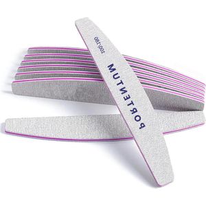 Professionele nagelvijlset - 8-delig - 100/180 grit - dubbelzijdig - wasbaar - gel en acryl - salon en thuis