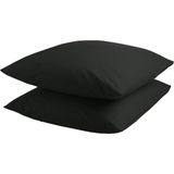DoubleDry - Kussensloop - Zwart - 2 Stuks - 60x70 cm