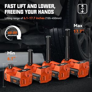 Hydraulische Krik – Autokrik – Garagekrik – Luchtpomp Krik – 12V Krik – 5 Ton Draagvermogen – LED Verlichting – Hefbereik 15,5-45 cm