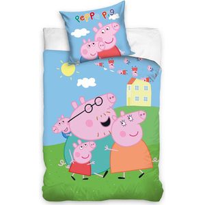 Peppa Pig Junior Dekbedovertrek 100x135cm Kussensloop 40x60cm Katoen