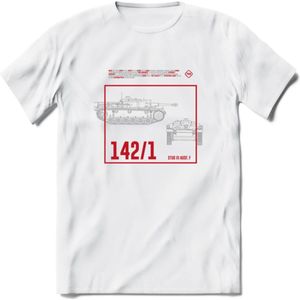 Stug 3 Tank Destroyer leger T-Shirt | Unisex Army Tank Kleding | Dames / Heren Tanks ww2 shirt | Blueprint | Grappig bouwpakket Cadeau - Wit - XXL