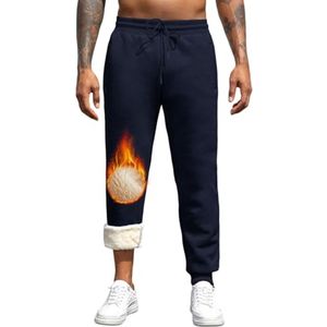 Heren Trainingsbroek voor Winter - Fleece, Katoenen, Thermo Joggingbroek met Ritszakken