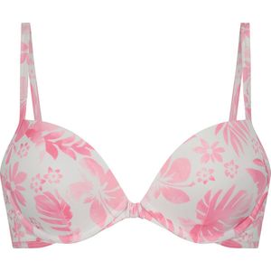 Hunkemöller Dames Badmode Voorgevormde push-up beugel bikinitop Tropical - Zwart - maat B70