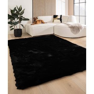 Fluffy vloerkleed - Comfy Deluxe zwart 230x330 cm