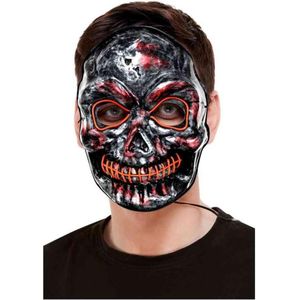 Smiffys - Skeleton Light Up Masker - Zwart