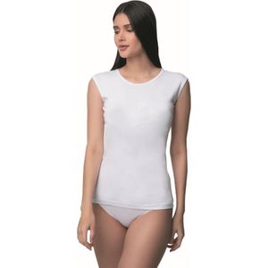 DONEX-2 pack-Katoen dames onderhemd-Cadeau voor dames-wit-maat S