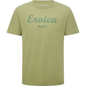 Santini Eroica Strada T-shirt Met Korte Mouwen Groen S Man,Vrouw