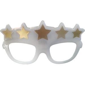 Led bril met sterren Wit