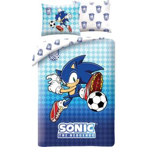 Sonic the Hedghog Dekbedovertrek, Voetbal - Eenpersoons - 140 x 200 + 70 x 90 cm - Polyester