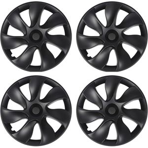 Inovra Plus - Set van 4 wieldoppen 19-inch - Geschikt voor Tesla Model Y - Matzwart - Vermindert windweerstand