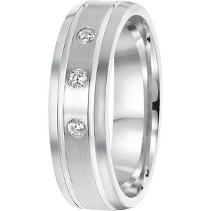 Lucardi Dames Vriendschapsring Dubrovik zirkonia - Ring - Cadeau - Echt Zilver - Zilverkleurig
