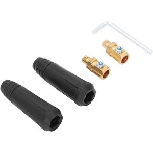 2 Set 200A Laskabel Connectors - Mannelijke Lasser Snelmontage Plug Accessoires - Rubber en Messing