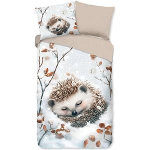 Warme flanel kids dekbedovertrek Abe - 140x200/220 (eenpersoons) - heerlijk zacht - vrolijke en kleurrijke uitstraling - hoogwaardige kwaliteit - ademend en huidvriendelijk - donsachtig laagje - slijtvast en duurzaam - ideaal voor de kinderkamer