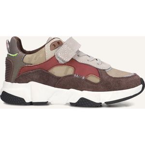 Ton & Ton Jongens Lage sneakers Chunky zool Boje - Bruin - Suède - Maat 28