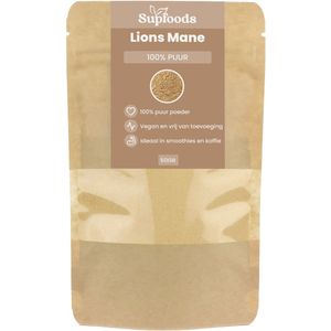 Lions Mane 100% Puur - 50 gram – Veelzijdig Paddenstoelenpoeder - Lions Mane Poeder is Perfect voor Smoothies en Drankjes - Pruikzwam - Lion's mane