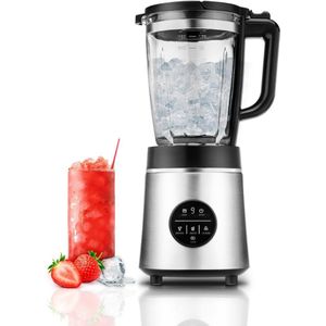 Blender Glazen Kan - Krachtige Blender - Met Glazen Kan - Smoothie Blender - 1,75 Liter / 1800 W - Smoothie Maker - RVS - Blender To Go - Variabele Snelheid - Met Glazen Reservoir - Warme en Koude Bereidingen