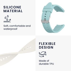 kwmobile 2x armband geschikt voor Samsung Galaxy watch 5 / Watch 5 Pro - Bandjes voor fitnesstracker in wit / lichtblauw