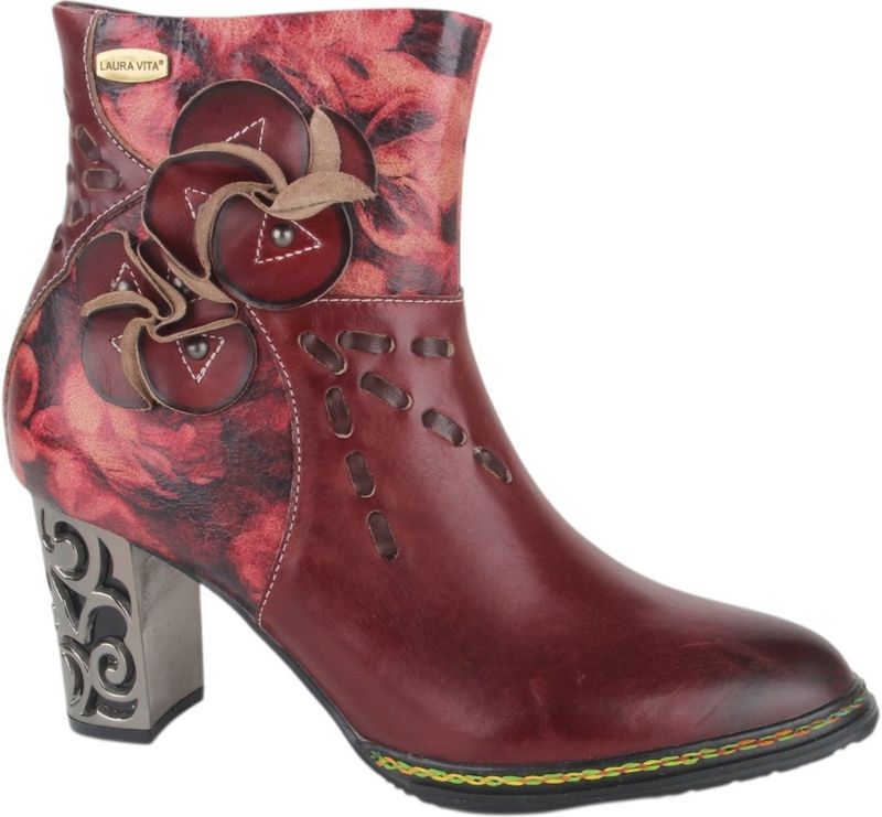 Laura Vita - Enkellaarsjes - Oranje Gemêleerd/Wijnrood