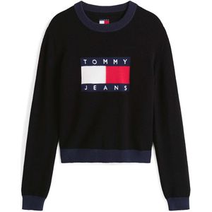 Tommy Jeans - Tjw Clrblckflag Swea - Trui - Zwart - Streetwear - Vrouwen