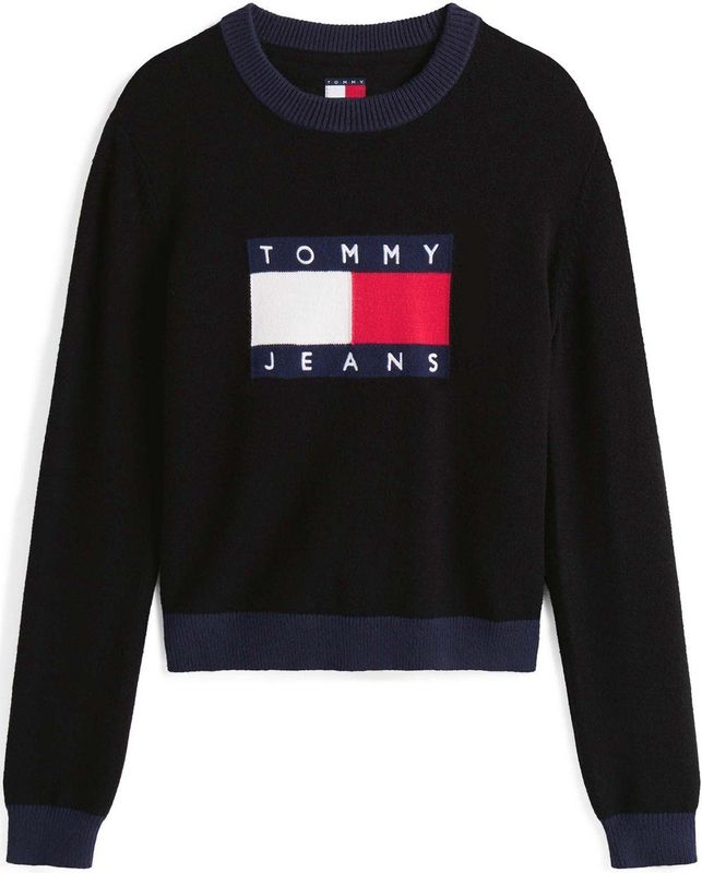 Tommy Jeans - Tjw Clrblckflag Swea - Trui - Zwart - Streetwear - Vrouwen