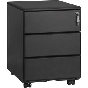 Néos® Archiefkast - Mobiel/Ladeblok - 3 Lades - Zwart - Metaal - 39x52.4x54cm