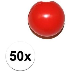 50x Rode clownsneus/neuzen zonder elastiek
