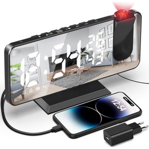 Solacis Wekkerradio Met Projectie - Wekkerradio - Digitale wekker - Wekkerradio kinderen - Wekker met projectie op plafond - Must have!