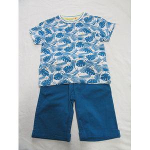 Noukies' - Kledingset - Jongens - Tshirt + short in blauw - 2 jaar 92