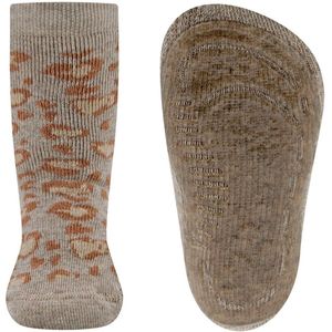 Antislipsokken Ewers Kindermaat - Beige met Luipaardvlek Hartvormig Design Bruin - Siliconenzool-17/18