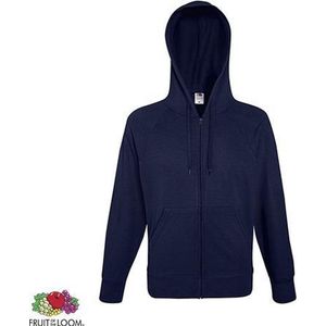 Fruit of the Loom hoodie vest met rits lichtgewicht Maat XL Kleur Royal