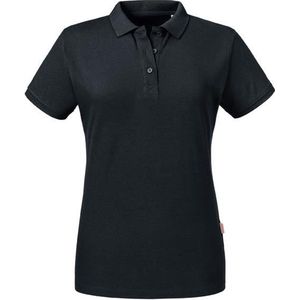 Russell - Pure Organic Polo Dames - Zwart - 100% Biologisch Katoen - XS