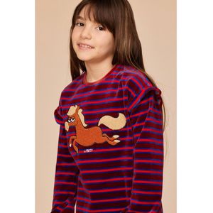 Pyjama meisjes woody strepen pony velours