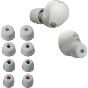 kwmobile 8x Reserve covers voor oordopjes geschikt voor Sony WF-1000XM5 / WF-1000XM4 - 4 maten - Silicone dopjes voor in-ear headphones