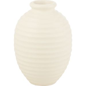J-Line bloempot Ovaal Terracotta - keramiek - wit - small - 52 cm hoog