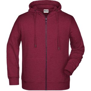 James and Nicholson Heren Basisrits Hoody (Bourgondië Melange)