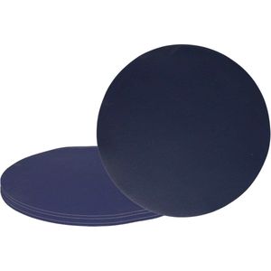 Wicotex - Placemats Uni - Donker Blauw - Rond - 38 cm - Katoen/Polyester - Anti Slip