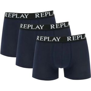 Replay Men´s Boxer Short (3 Pair Box) RP101102 - Blue Marine/Blue Marine/Blue Marine - S