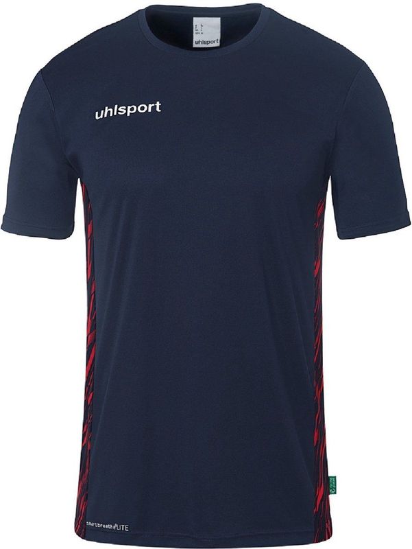 Uhlsport Kinder Sportshirts Progressive 28 Poly Shirt Kurzarm 1002267 Marine/Rot-116