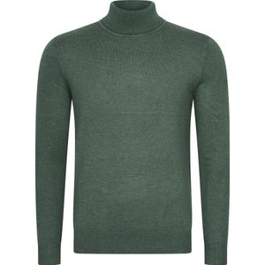 Mario Russo Coltrui - Trui Heren - Sweater Heren - Coltrui Heren - L - Eend Groen