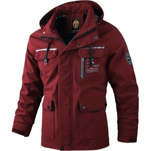 Windjas Voor Heren - Parka - Lente & Herfst - Jas - Volwassen - Rood - Maat XS
