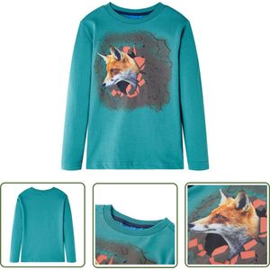 vidaXL Meisjeskleding - Kinderkleding - Kindershirt met lange mouwen 104 donkerzeeblauw - Jongenskleding - Longsleeve - Donsblauw