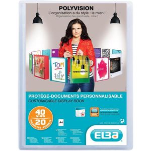 Elba Polyvision Showalbum, A4, 20 tassen, transparant