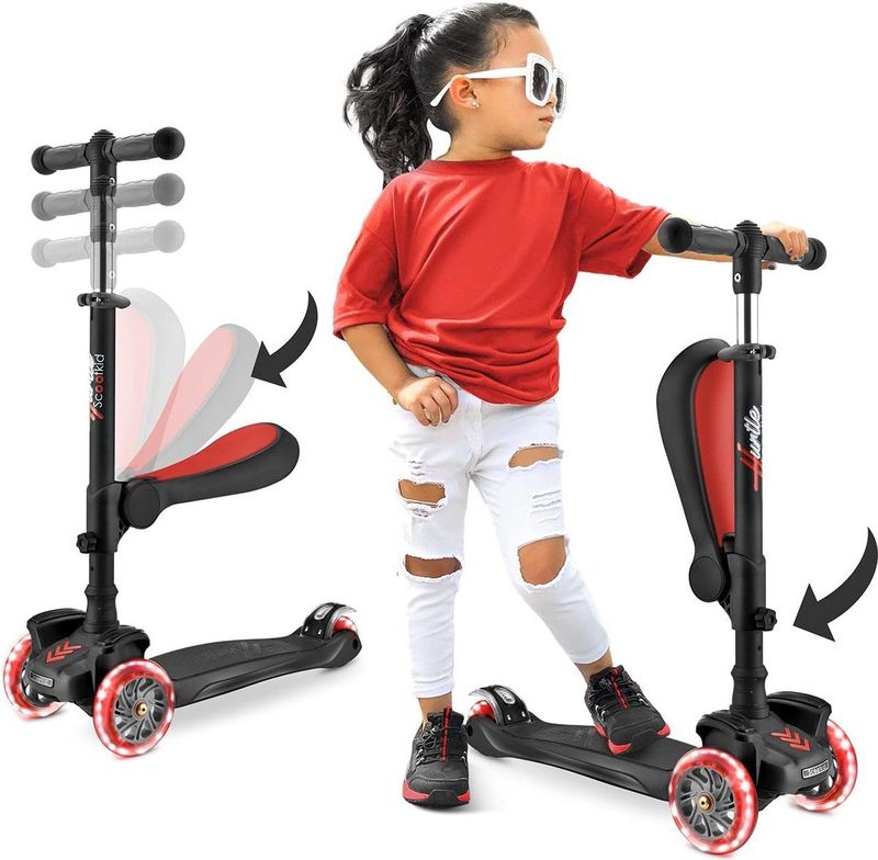 Hurtle - ScootKid - Kinderstep - Opvouwbaar - Multi-Color - LED Wielen