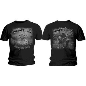 Motorhead - Clean Your Clock B&W Heren T-shirt - 2XL - Zwart