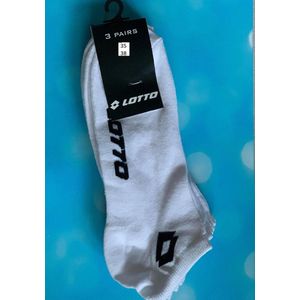 Lotto Sneaker Sokken - sport sokken - korten sokken - lotto sokken - wit 3 Paar - Maat: 35/38