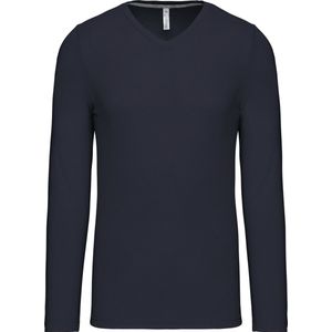 Kariban T-shirt V-hals lange mouwen K358 - Navy - XXL